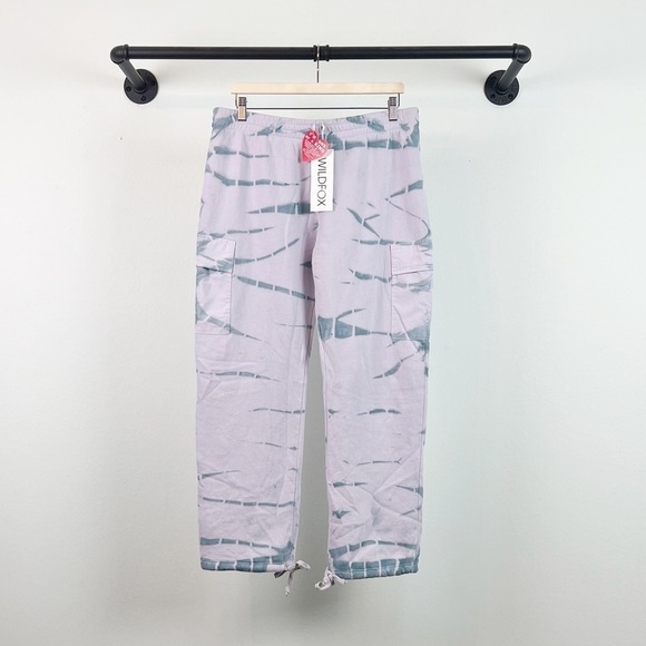 NWT Wildfox Nikki Cargo Sweatpants in Muse Spiral Tie Dye - Picture 3 of 5
